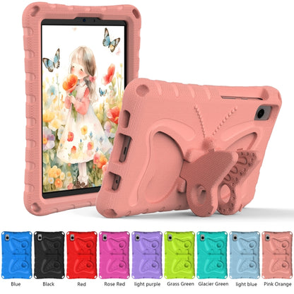 For Samsung Galaxy Tab A11 / A9 Butterfly Bracket EVA Shockproof Tablet Case(Pink Orange) by bashfashion
