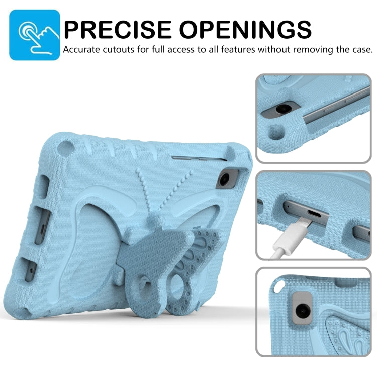 For Samsung Galaxy Tab A11 / A9 Butterfly Bracket EVA Shockproof Tablet Case(Light Blue) by bashfashion