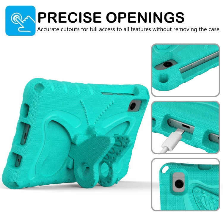 For Samsung Galaxy Tab A11 / A9 Butterfly Bracket EVA Shockproof Tablet Case(Mint Green) by bashfashion