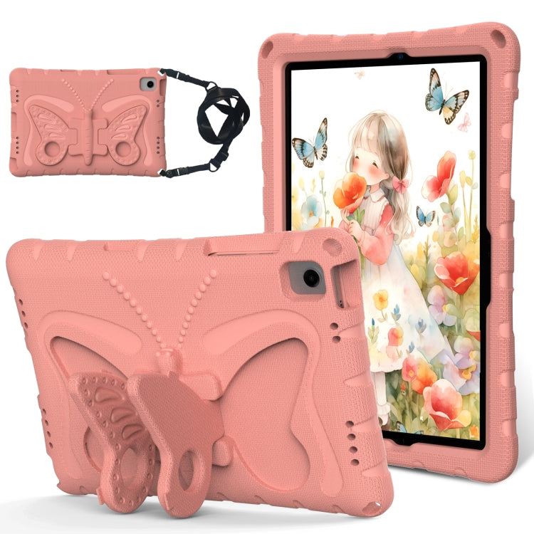 For Samsung Galaxy Tab A11+ / A9+ Butterfly Bracket EVA Shockproof Tablet Case(Pink Orange) by bashfashion