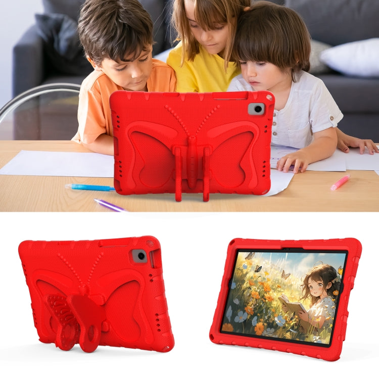 For Samsung Galaxy Tab A11+ / A9+ Butterfly Bracket EVA Shockproof Tablet Case(Red) by bashfashion