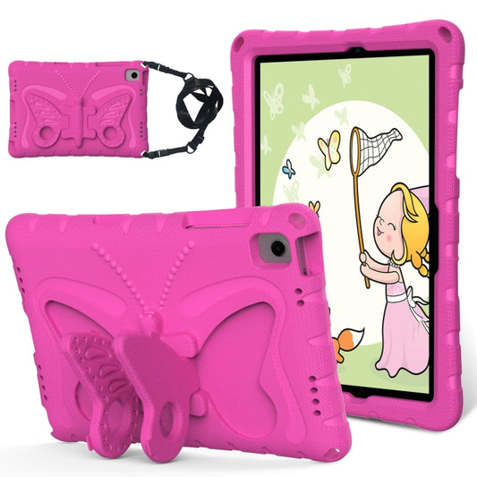 For Samsung Galaxy Tab A11+ / A9+ Butterfly Bracket EVA Shockproof Tablet Case(Rose Red) by bashfashion