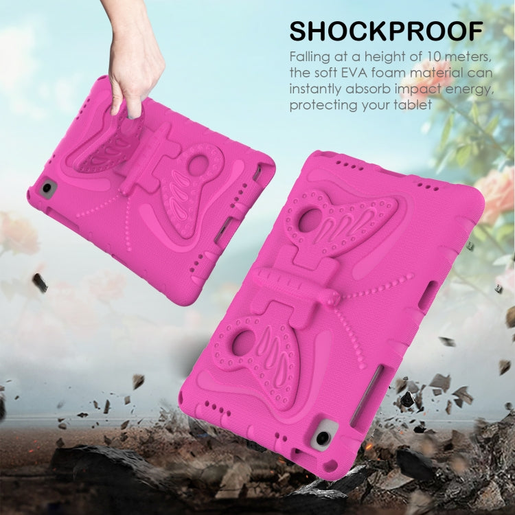 For Samsung Galaxy Tab A11+ / A9+ Butterfly Bracket EVA Shockproof Tablet Case(Rose Red) by bashfashion