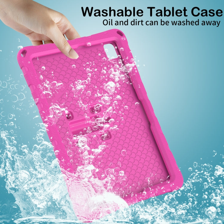 For Samsung Galaxy Tab A11+ / A9+ Butterfly Bracket EVA Shockproof Tablet Case(Rose Red) by bashfashion