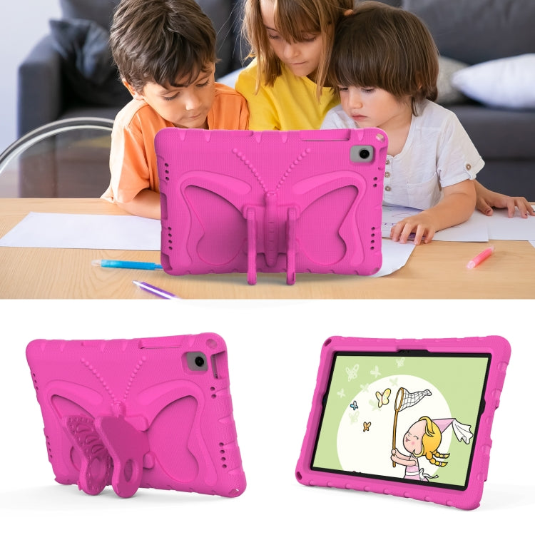 For Samsung Galaxy Tab A11+ / A9+ Butterfly Bracket EVA Shockproof Tablet Case(Rose Red) by bashfashion