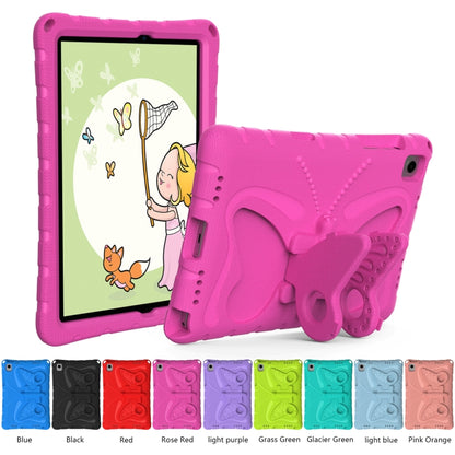 For Samsung Galaxy Tab A11+ / A9+ Butterfly Bracket EVA Shockproof Tablet Case(Rose Red) by bashfashion