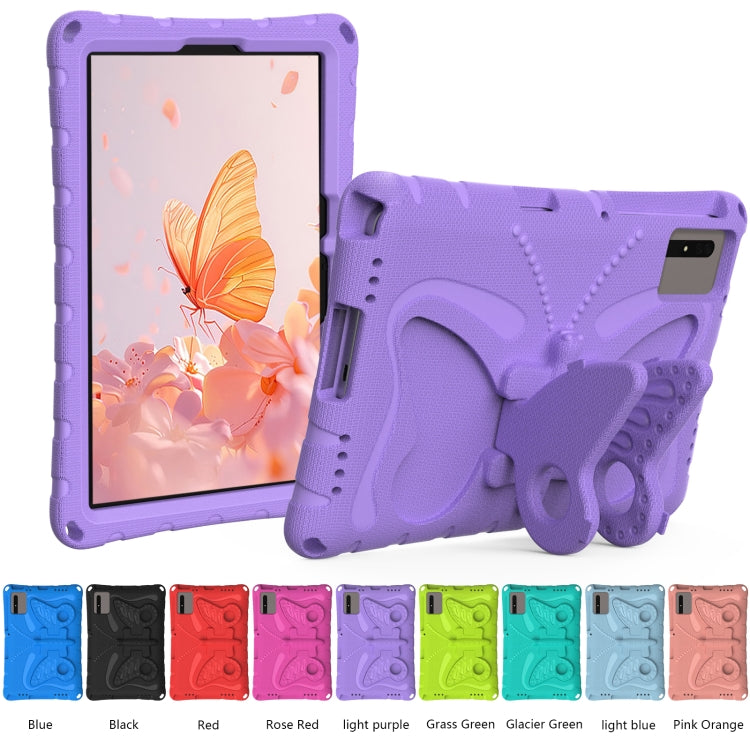 For Samsung Galaxy Tab S9 FE X510 Butterfly Bracket EVA Shockproof Tablet Case(Light Purple) by bashfashion