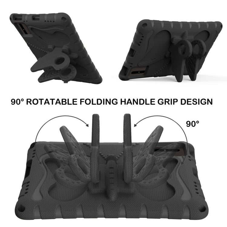 For Samsung Galaxy Tab S9 FE X510 Butterfly Bracket EVA Shockproof Tablet Case(Black) by bashfashion