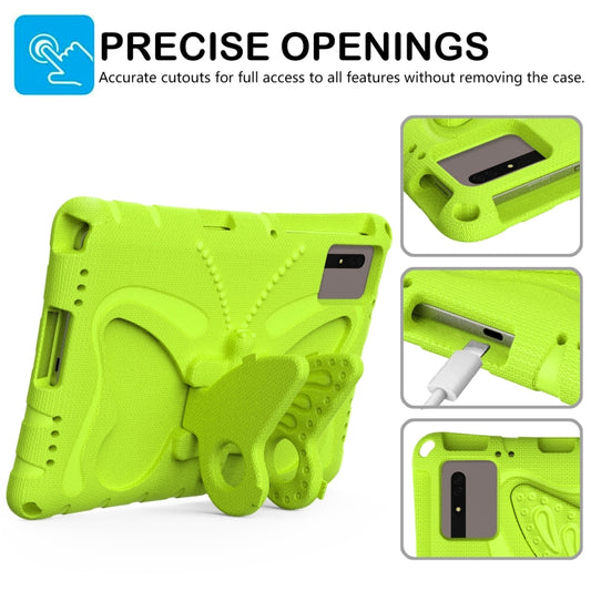 For Samsung Galaxy Tab S9 FE X510 Butterfly Bracket EVA Shockproof Tablet Case(Grass Green) by bashfashion