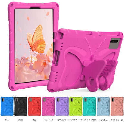 For Samsung Galaxy Tab S9 FE X510 Butterfly Bracket EVA Shockproof Tablet Case(Rose Red) by bashfashion