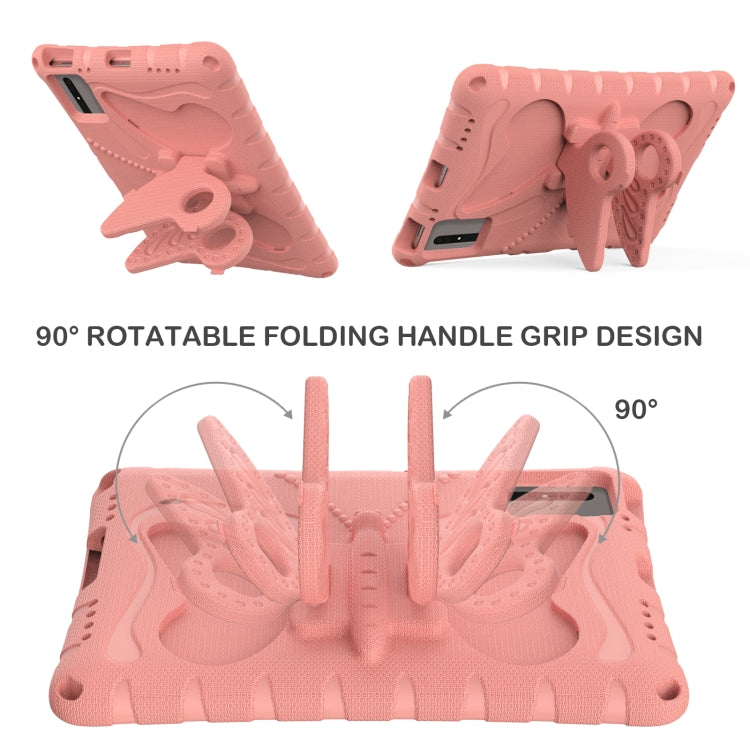 For Samsung Galaxy Tab S9 11 X710 Butterfly Bracket EVA Shockproof Tablet Case(Pink Orange) by bashfashion