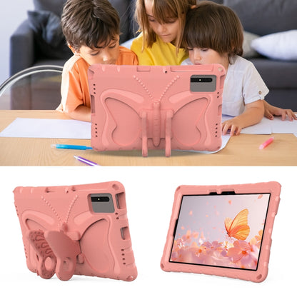 For Samsung Galaxy Tab S9 11 X710 Butterfly Bracket EVA Shockproof Tablet Case(Pink Orange) by bashfashion