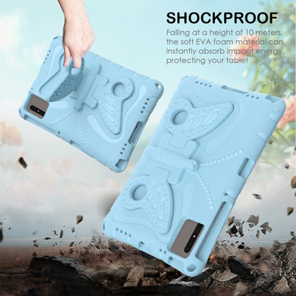 For Samsung Galaxy Tab S9 11 X710 Butterfly Bracket EVA Shockproof Tablet Case(Light Blue) by bashfashion