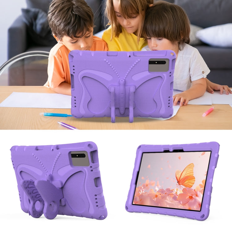 For Samsung Galaxy Tab S8 11 X700N Butterfly Bracket EVA Shockproof Tablet Case(Light Purple) by bashfashion