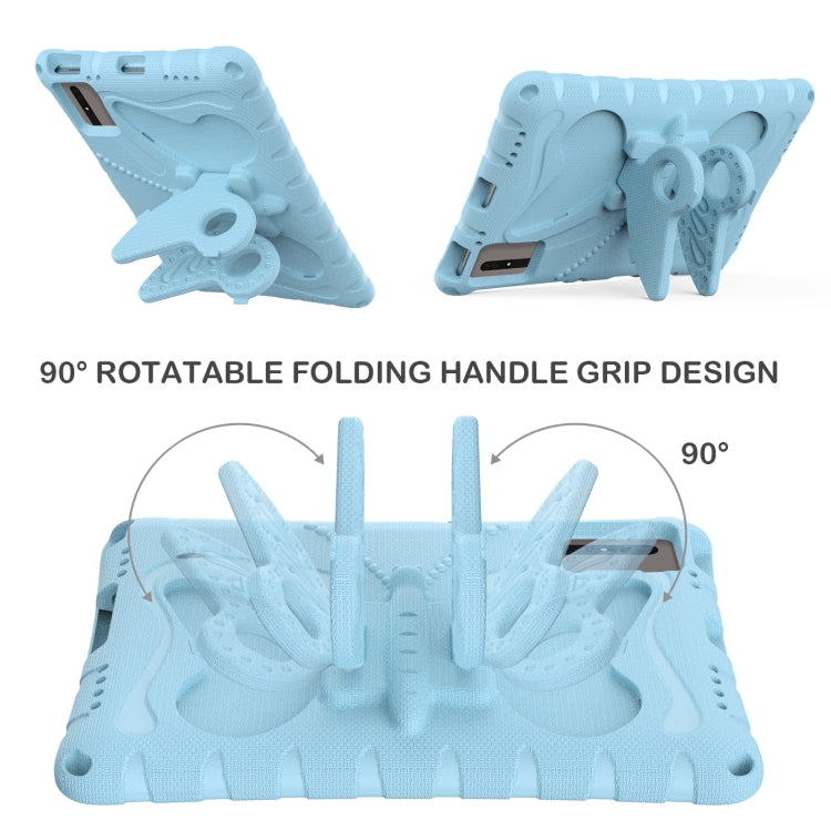 For Samsung Galaxy Tab S8 11 X700N Butterfly Bracket EVA Shockproof Tablet Case(Light Blue) by bashfashion