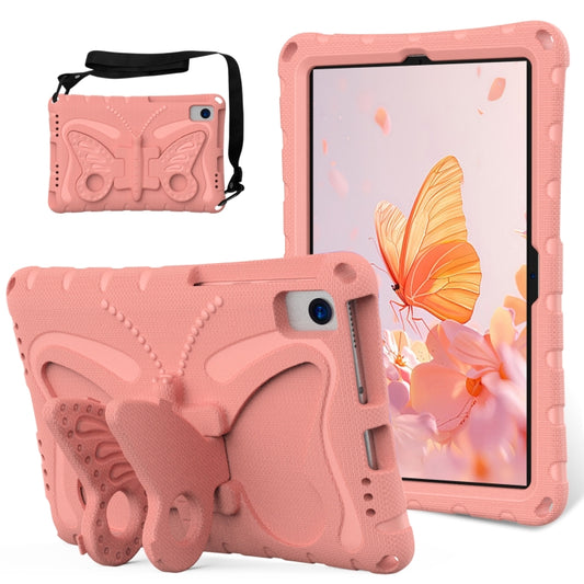 For Samsung Galaxy Tab A7 T500 10.4 Butterfly Bracket EVA Shockproof Tablet Case(Pink Orange) by bashfashion
