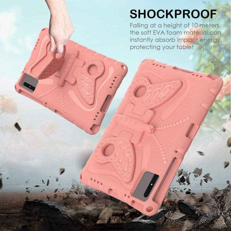 For Samsung Galaxy Tab S7 T870 Butterfly Bracket EVA Shockproof Tablet Case(Pink Orange) by bashfashion