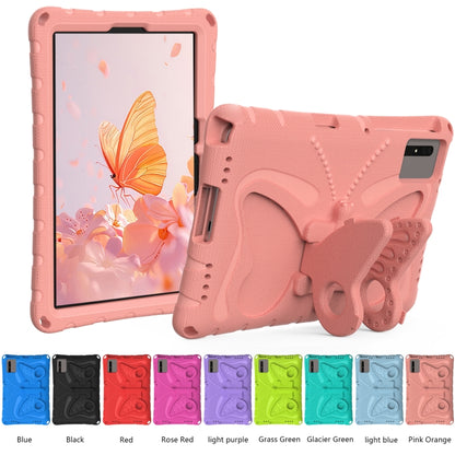 For Samsung Galaxy Tab S7 T870 Butterfly Bracket EVA Shockproof Tablet Case(Pink Orange) by bashfashion