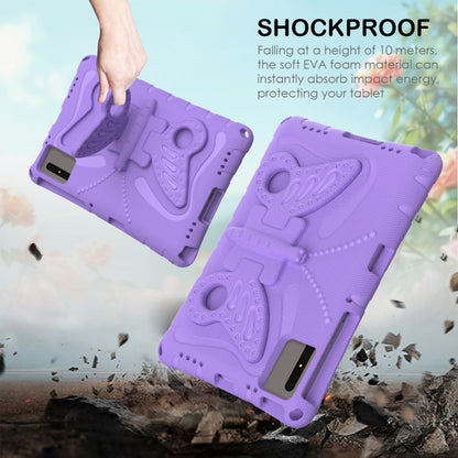 For Samsung Galaxy Tab S7 T870 Butterfly Bracket EVA Shockproof Tablet Case(Light Purple) by bashfashion