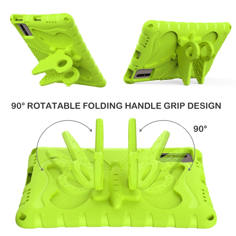 For Samsung Galaxy Tab S7 T870 Butterfly Bracket EVA Shockproof Tablet Case(Grass Green) by bashfashion