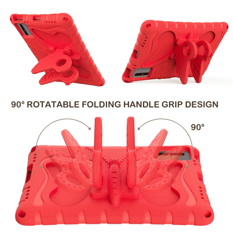 For Samsung Galaxy Tab S7 T870 Butterfly Bracket EVA Shockproof Tablet Case(Red) by bashfashion