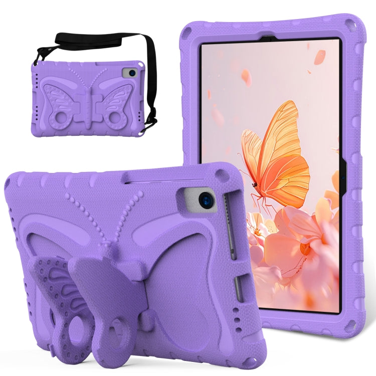 For Samsung Galaxy Tab S6 10.5 T860 Butterfly Bracket EVA Shockproof Tablet Case(Light Purple) by bashfashion