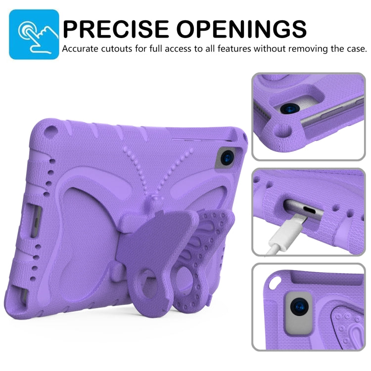 For Samsung Galaxy Tab S6 10.5 T860 Butterfly Bracket EVA Shockproof Tablet Case(Light Purple) by bashfashion