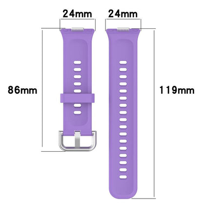 For Huawei Watch Fit4 / Fit4 Pro / Fit3 Silver Buckle Silicone Sports Watch Band(Purple) by bashfashion