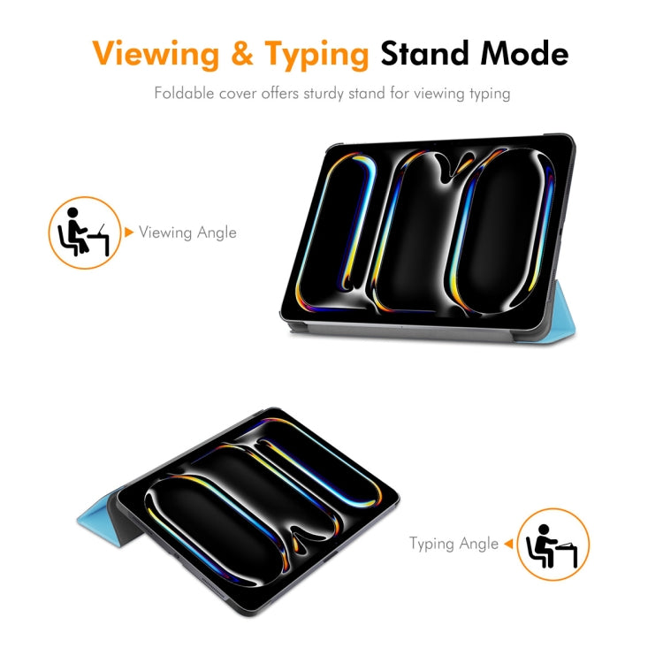 For iPad Pro 11 2025 / 2024 ENKAY Tri-fold Custer Texture Platic Leather Smart Tablet Case(Purple) by ENKAY