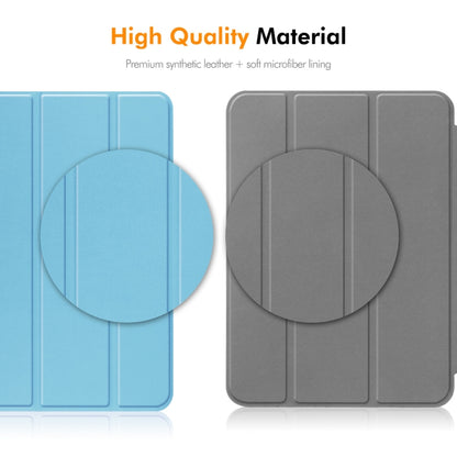 For iPad Pro 13 2025 / 2024 ENKAY Tri-fold Custer Texture Platic Leather Smart Tablet Case(Light Blue) by ENKAY