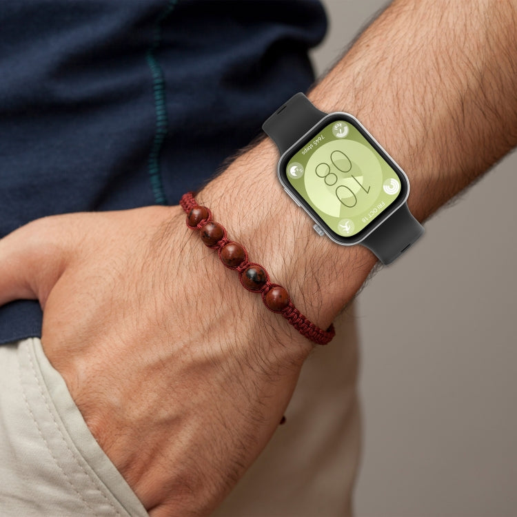 For Huawei Watch Fit3 Silicone Soft Watch Band + Clear Watch Protective Case Set(White) by bashfashion