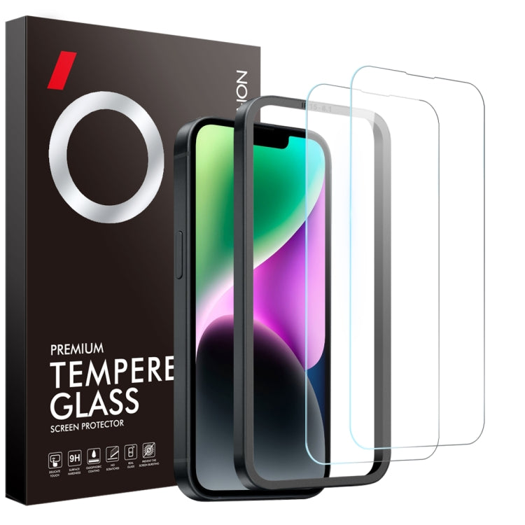 For iPhone 14 Plus NORTHJO 2pcs A++ Screen Protector Tempered Glass Film with Installation Frame by NORTHJO