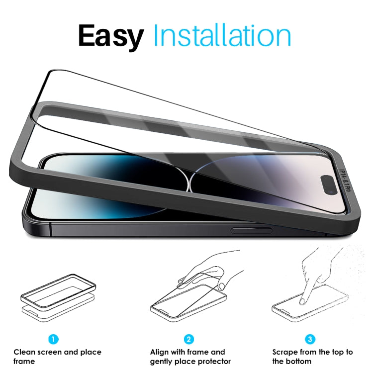 For iPhone 14 Pro NORTHJO 2pcs A++ Tempered Glass Film with Installation Frame by NORTHJO
