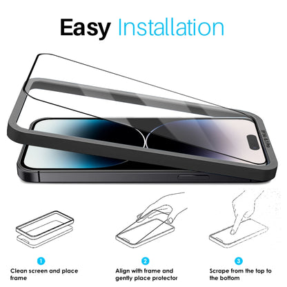 For iPhone 14 Pro NORTHJO 2pcs A++ Tempered Glass Film with Installation Frame by NORTHJO