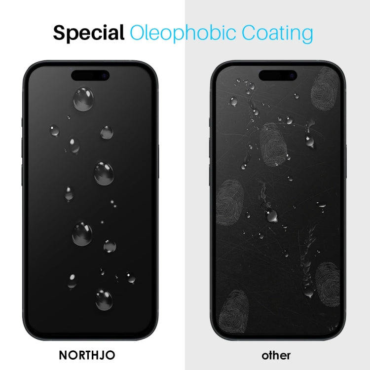 For iPhone 14 Pro Max NORTHJO 2pcs A++ Tempered Glass Film with Installation Frame by NORTHJO