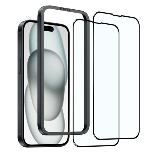 For iPhone 15 Plus NORTHJO 2pcs A++ Tempered Glass Film with Installation Frame by NORTHJO