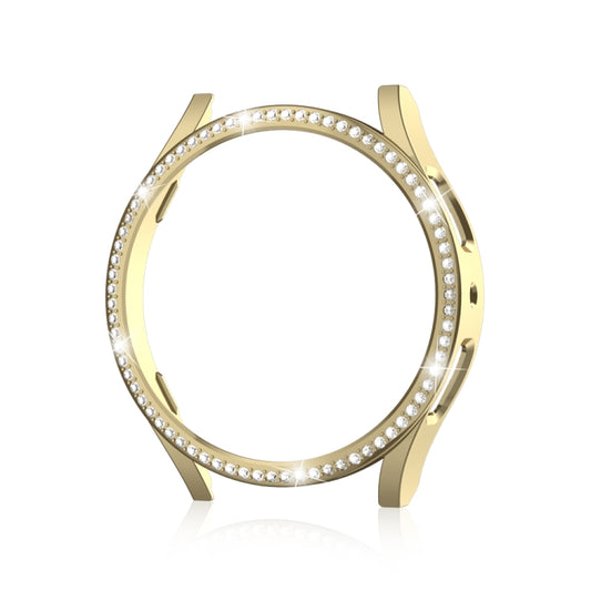 For Samsung Galaxy Watch 7 40mm Single Diamond Hollow PC Watch Protective Case(Gold) by bashfashion