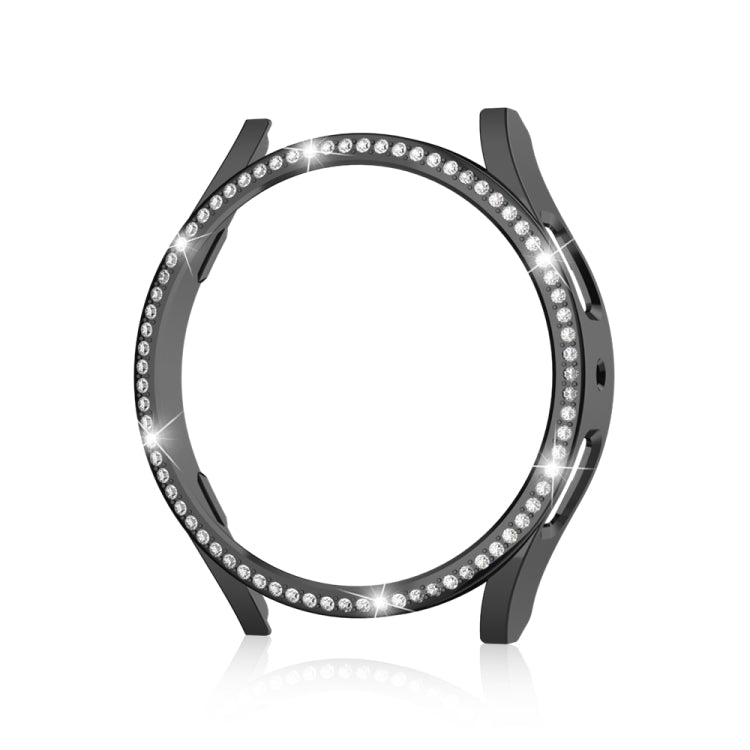 For Samsung Galaxy Watch 7 40mm Single Diamond Hollow PC Watch Protective Case(Black) by bashfashion