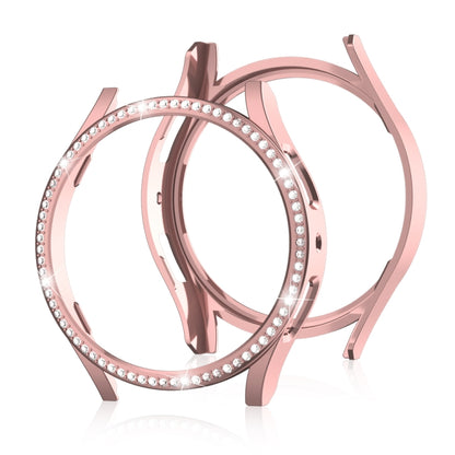 For Samsung Galaxy Watch 7 40mm Single Diamond Hollow PC Watch Protective Case(Pink) by bashfashion