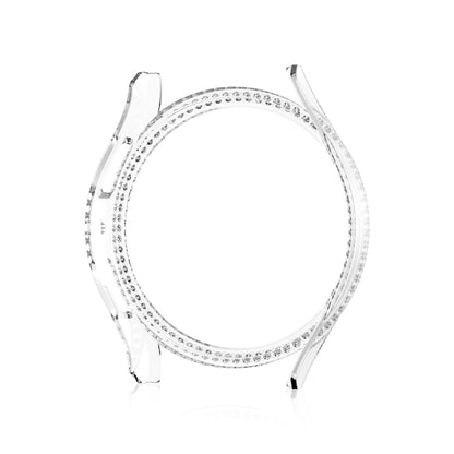 For Samsung Galaxy Watch 7 40mm Single Diamond Hollow PC Watch Protective Case(Transparent) by bashfashion