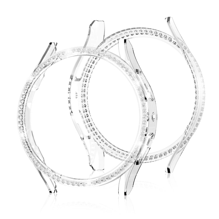 For Samsung Galaxy Watch 7 40mm Single Diamond Hollow PC Watch Protective Case(Transparent) by bashfashion