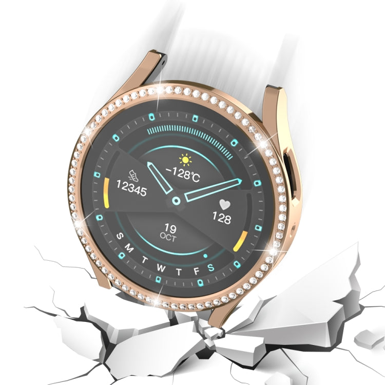 For Samsung Galaxy Watch 7 40mm Single Diamond Hollow PC Watch Protective Case(Silver) by bashfashion