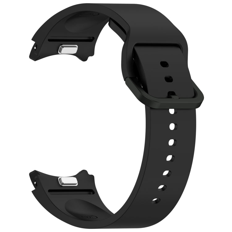 For Samsung Galaxy Watch 7 40 / 44mm Solid Color Colorful Buckle Quick Release Silicone Watch Band(Black) by bashfashion