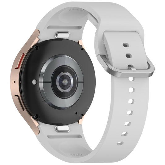 For Samsung Galaxy Watch 7 40 / 44mm Solid Color Colorful Buckle Quick Release Silicone Watch Band(Light Gray) by bashfashion
