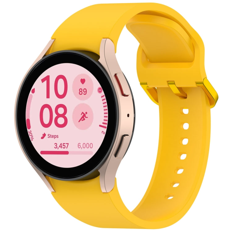 For Samsung Galaxy Watch 7 40 / 44mm Solid Color Colorful Buckle Quick Release Silicone Watch Band(Yellow) by bashfashion