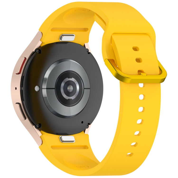 For Samsung Galaxy Watch FE 40mm Solid Color Colorful Buckle Quick Release Silicone Watch Band(Yellow) by bashfashion