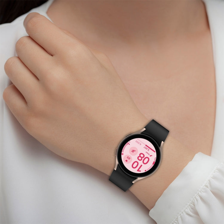 For Samsung Galaxy Watch FE 40mm Solid Color Colorful Buckle Quick Release Silicone Watch Band(Pink) by bashfashion