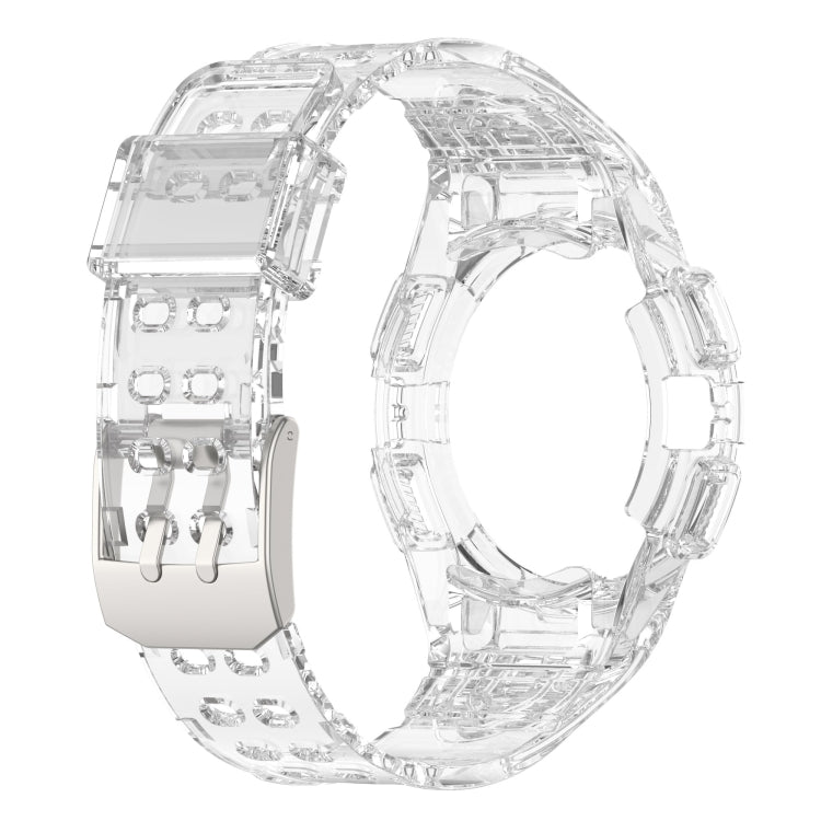 For Samsung Galaxy Watch FE / Watch6 / Watch6 Classic Armored TPU Integrated Watch Band(Transparent White) by bashfashion