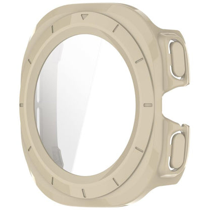 For Samsung Galaxy Watch Ultra 47mm / Ultra 2025 Tempered Film Integrated Waterproof PC Watch Protective Cover(Ivory) by bashfashion