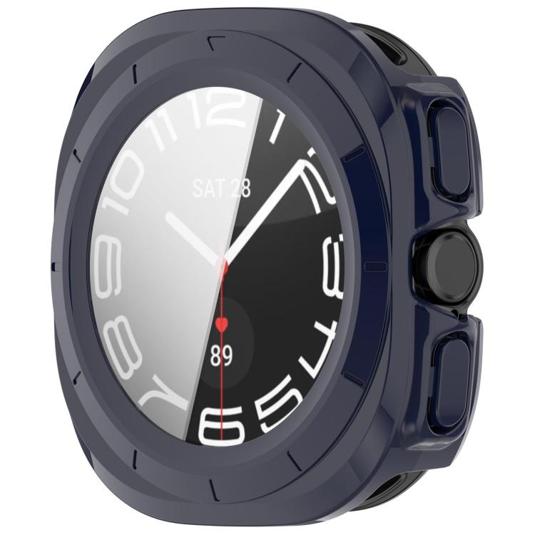 For Samsung Galaxy Watch Ultra 47mm / Ultra 2025 Tempered Film Integrated Waterproof PC Watch Protective Cover(Dark Blue) by bashfashion